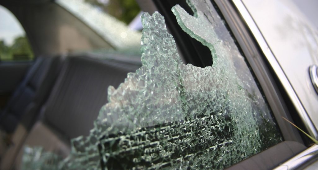 Broken Car Window Glass - Effective Car Theft Prevention Strategies - FR-44 Insurance